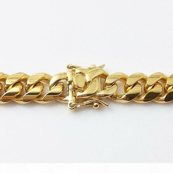 stainless steel jewelry 18k gold plated high polished miami cuban link necklace men punk 14mm curb chain dragon-beard clasp 24" 26", Silver
stainless steel jewelry 18k gold plated high polished miami cuban link necklace men punk 14mm curb chain dragon-beard clasp 24" 26", Silver