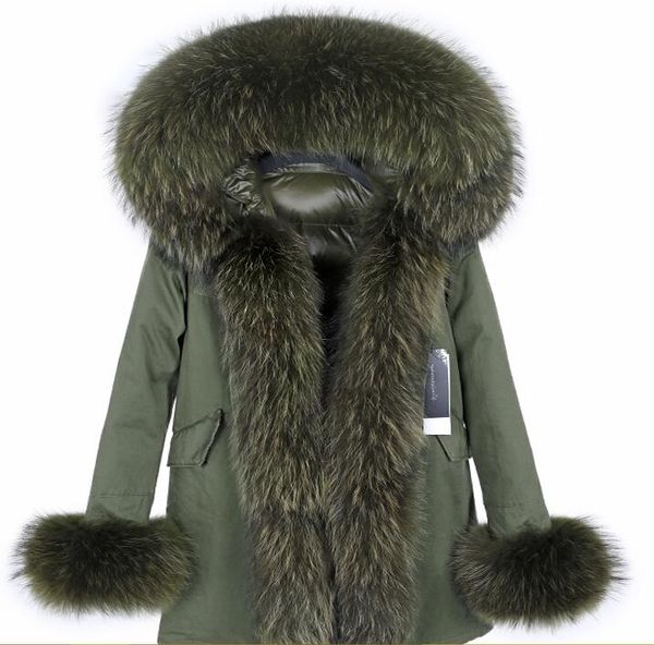 new arrival army green raccoon fur trim hoody and placket maomaokong down fill lining army long coat sleeve fur cut winter warm coats, Black
new arrival army green raccoon fur trim hoody and placket maomaokong down fill lining army long coat sleeve fur cut winter warm coats, Black