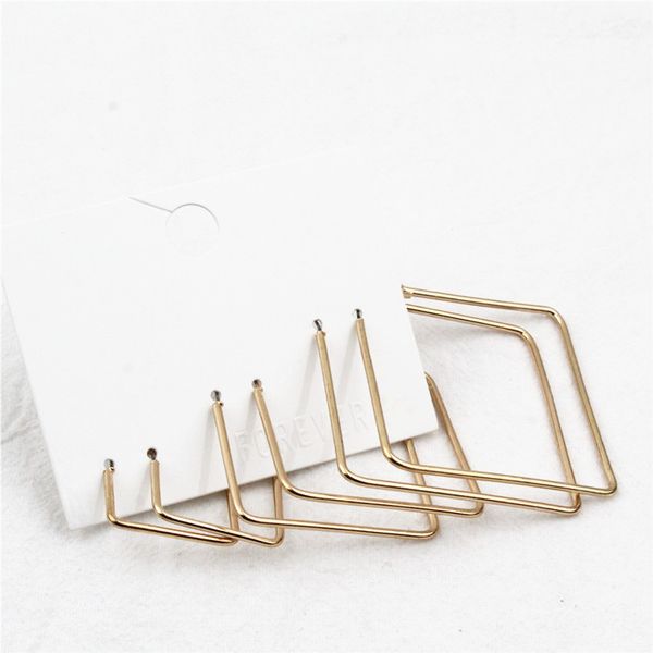 3 pairs/set gold color metal square hoop earrings set for women fashion big alloy hoop earrings brincos jewelry accessory, Golden;silver
3 pairs/set gold color metal square hoop earrings set for women fashion big alloy hoop earrings brincos jewelry accessory, Golden;silver