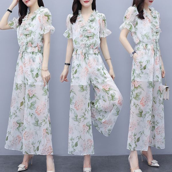 floral chiffon wide- wide leg pants wide leg pants suit for women 2020 new online celebrity young slimming temperament two-piece set, Gray
floral chiffon wide- wide leg pants wide leg pants suit for women 2020 new online celebrity young slimming temperament two-piece set, Gray