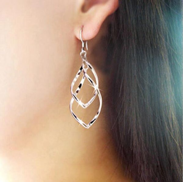 women's earrings classic fashion super shiny alloy earrings twisted diamond multi-layer earrings wy1489, Silver
women's earrings classic fashion super shiny alloy earrings twisted diamond multi-layer earrings wy1489, Silver