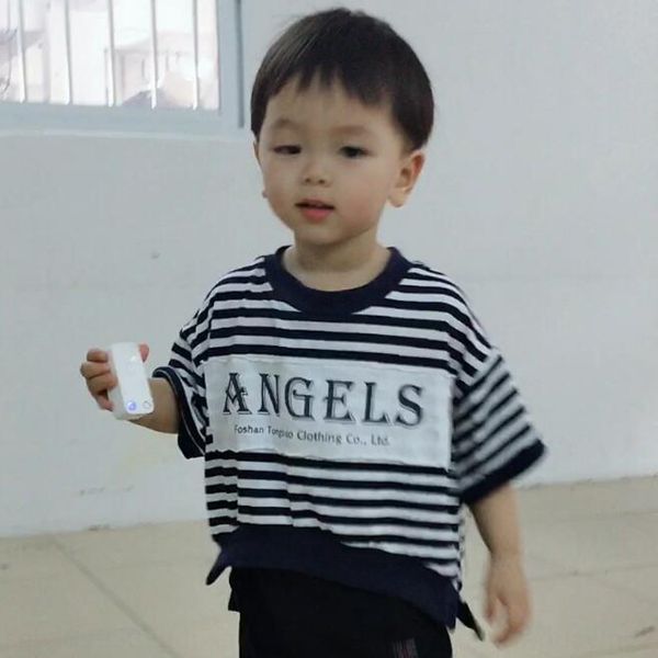 2019 new korean style casual printed t-shirt letter striped short sleeve t-shirt for boys and girls size 100-150, Blue
2019 new korean style casual printed t-shirt letter striped short sleeve t-shirt for boys and girls size 100-150, Blue