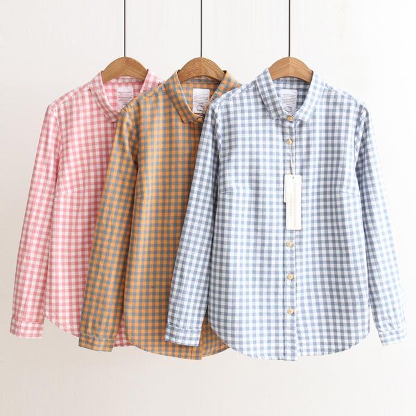women's blouses & shirts autumn fashion small plaid casual all-match shirt long sleeve lapel, White
women's blouses & shirts autumn fashion small plaid casual all-match shirt long sleeve lapel, White