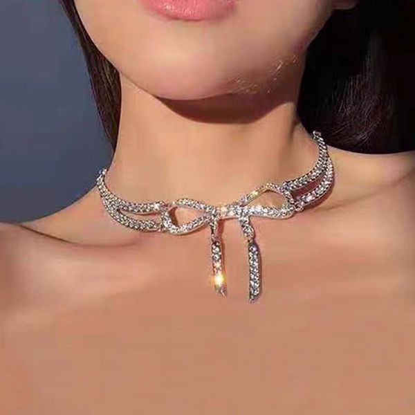 bling iced out chains necklaces fashion designer party collar choker necklace for girl rhinestone bowknot pendant hip hop jewelry women gift, Silver
bling iced out chains necklaces fashion designer party collar choker necklace for girl rhinestone bowknot pendant hip hop jewelry women gift, Silver