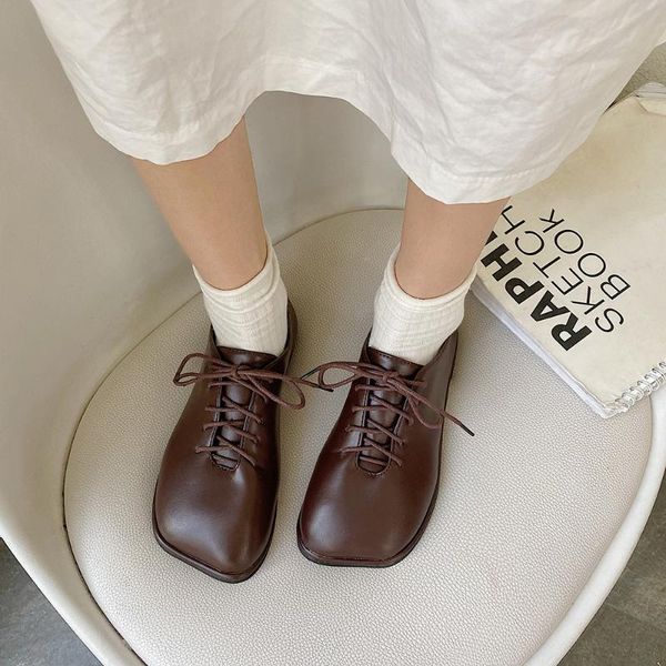 lace-up flat shoes women summer 2020 new flat low retro fashion women's square head small leather shoes, Black
lace-up flat shoes women summer 2020 new flat low retro fashion women's square head small leather shoes, Black