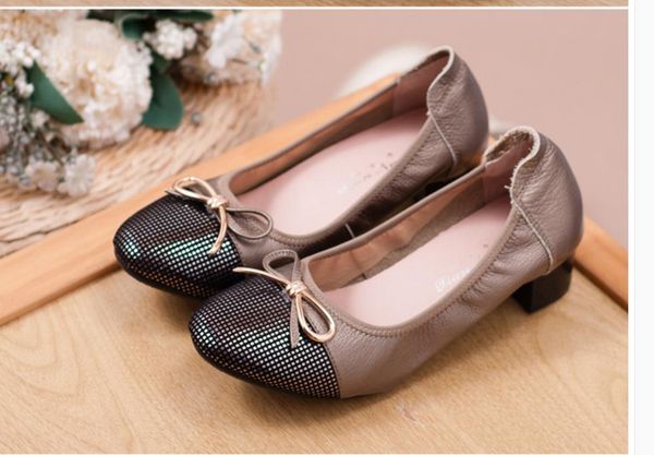 women's shoes spring and autumn middle coarse heel round head bowknot @gbmk5, Black 
women's shoes spring and autumn middle coarse heel round head bowknot @gbmk5, Black