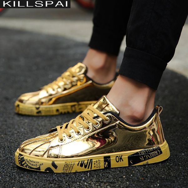 killspai new 2020 popular golden glossy men party casual shoes hip hop dance shoes male big size tenis masculino 46, Black
killspai new 2020 popular golden glossy men party casual shoes hip hop dance shoes male big size tenis masculino 46, Black