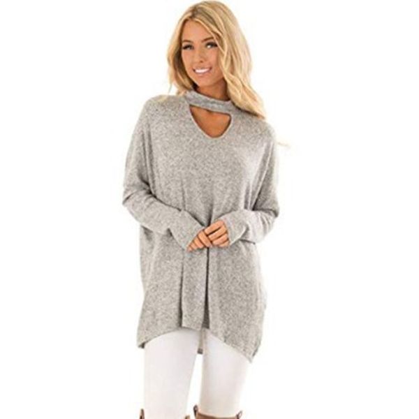 women t shirts fashion losse halter long t shirt casual natural color long sleeve t shirt women designer clothes, White
women t shirts fashion losse halter long t shirt casual natural color long sleeve t shirt women designer clothes, White