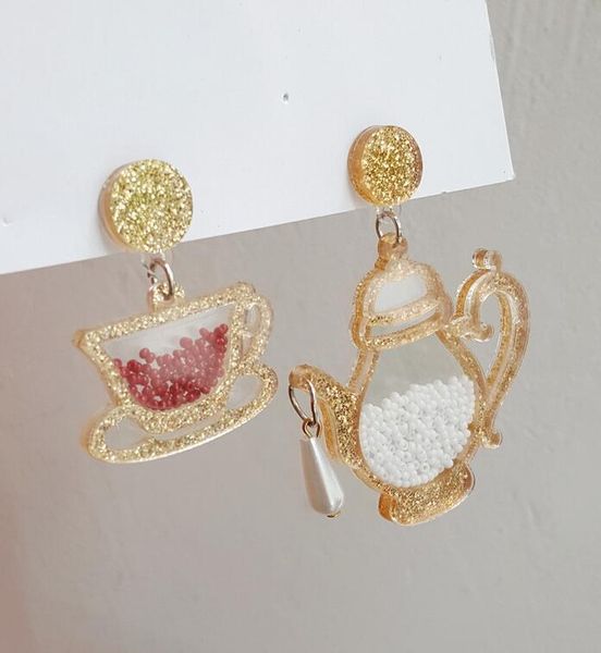 european fashion personality exaggerated glitter acrylic geometric teapot cup asymmetric earrings night club women jewelry, Silver
european fashion personality exaggerated glitter acrylic geometric teapot cup asymmetric earrings night club women jewelry, Silver