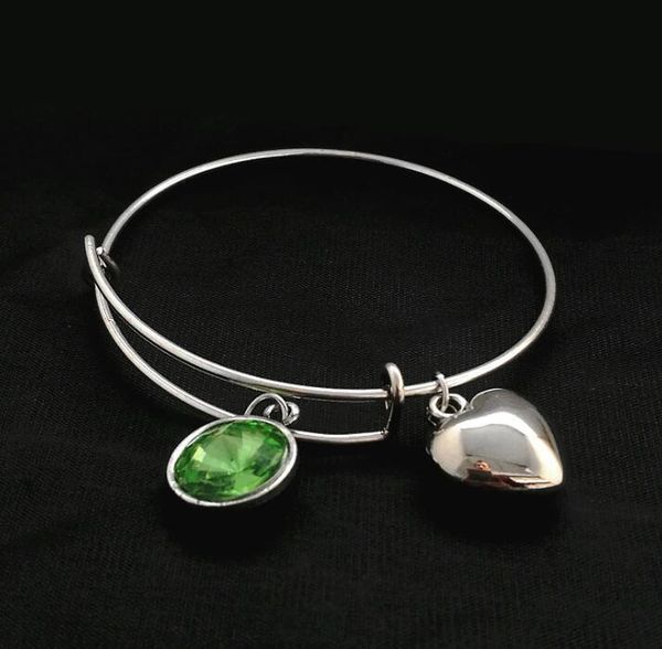 crystal birthstone pendant bangles fashion adjustable charm stamped charm wire bracelet personalized wire bangle bracelet birthsto, Black
crystal birthstone pendant bangles fashion adjustable charm stamped charm wire bracelet personalized wire bangle bracelet birthsto, Black