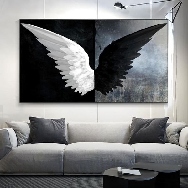современные черных белых крыла ангела полотна wall art pictures стендовые и печать для декора гостиной без рамки
современные черных белых крыла ангела полотна wall art pictures стендовые и печать для декора гостиной без рамки