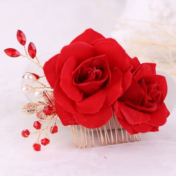 forseven chinese red color rose flower crystal pearl hair combs headpiece women bride noiva wedding hair jewelry accessories, Golden;silver
forseven chinese red color rose flower crystal pearl hair combs headpiece women bride noiva wedding hair jewelry accessories, Golden;silver
