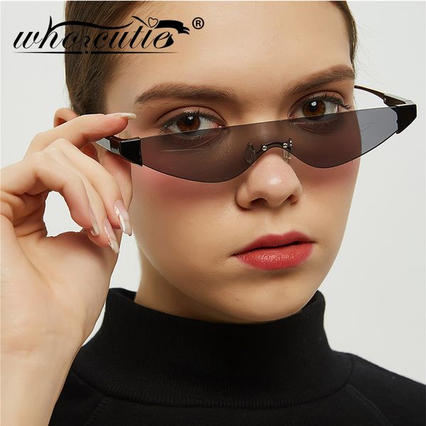 vintage frameless cat eye sunglasses women men 2020 brand designer rimeless frame cateye futuristic one piece sun glasses s003, White;black
vintage frameless cat eye sunglasses women men 2020 brand designer rimeless frame cateye futuristic one piece sun glasses s003, White;black