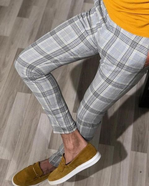 men vintage plaid suit pants formal dress pant business casual slim pantalon classic check suit trousers wedding party, White;black
men vintage plaid suit pants formal dress pant business casual slim pantalon classic check suit trousers wedding party, White;black
