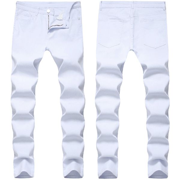 white jeans men 2020 brand new mens skinny denim pants trousers casual slim fit pencil pants students streetwear jeans men, Blue 
white jeans men 2020 brand new mens skinny denim pants trousers casual slim fit pencil pants students streetwear jeans men, Blue