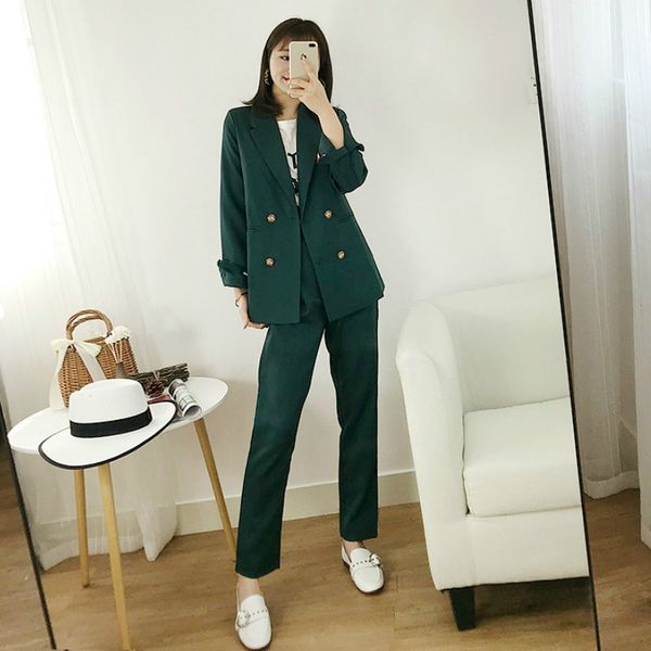 professional women's high-quality 2020 office pants suits two-piece elegant double-breasted blazer jacket temperament trousers, White;black
professional women's high-quality 2020 office pants suits two-piece elegant double-breasted blazer jacket temperament trousers, White;black