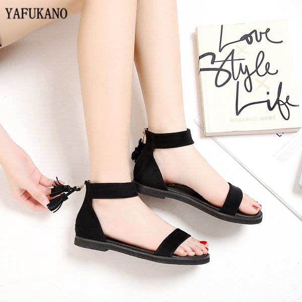 woman shoes 2020 summer tassel flock women sandals fringe flat sandals sandalias de salto alto, Black
woman shoes 2020 summer tassel flock women sandals fringe flat sandals sandalias de salto alto, Black