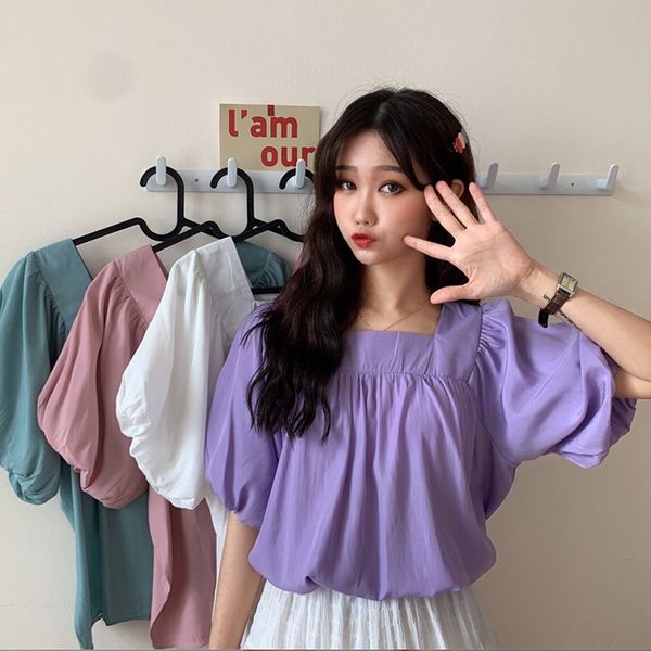 tpsml french square collar with open collarbone white shirt sense of design women's summer short sleeve 2020 new korean style fashionab
tpsml french square collar with open collarbone white shirt sense of design women's summer short sleeve 2020 new korean style fashionab