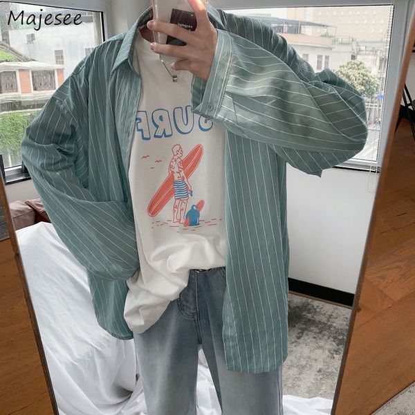 men shirts striped thin oversize sun protection all-match ulzzang loose male casual trendy long sleeve daily chic bf, White;black
men shirts striped thin oversize sun protection all-match ulzzang loose male casual trendy long sleeve daily chic bf, White;black