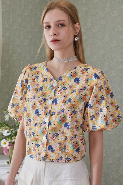 3z52a appearance value off the charts crazy beauty front middle pleated waist clip lantern jacket ins style big lantern sleeve floral h, White
3z52a appearance value off the charts crazy beauty front middle pleated waist clip lantern jacket ins style big lantern sleeve floral h, White