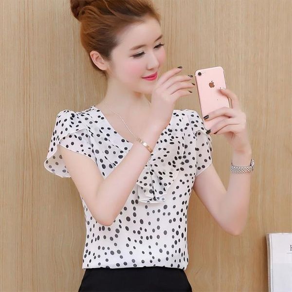 women spring summer style chiffon blouses shirts lady brand short puff sleeve peter pan collar blusas feminina df1634, White
women spring summer style chiffon blouses shirts lady brand short puff sleeve peter pan collar blusas feminina df1634, White