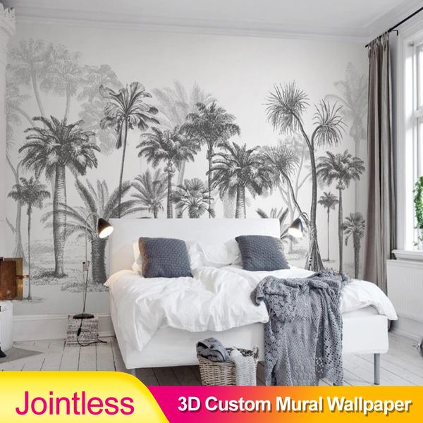 jointless 3d custom mural wallpaper black and white sketch tropical rainforest coconut tree nordic tv sofa background wall paper
jointless 3d custom mural wallpaper black and white sketch tropical rainforest coconut tree nordic tv sofa background wall paper
