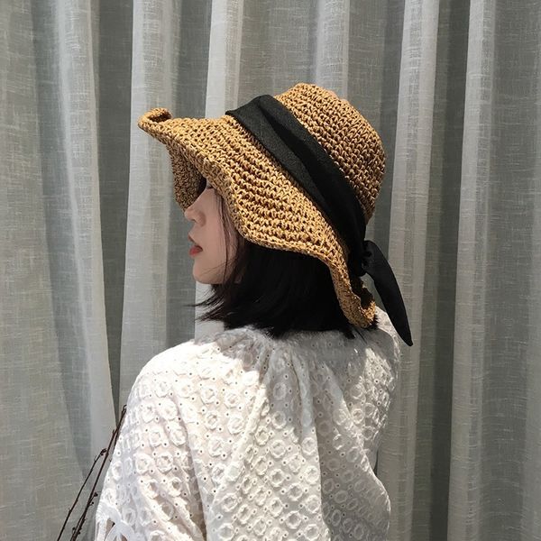 large eaves bowknot beige female summer foldable straw butterfly straw sunscreen travel sun hat seaside holiday beach hat, Blue;gray
large eaves bowknot beige female summer foldable straw butterfly straw sunscreen travel sun hat seaside holiday beach hat, Blue;gray