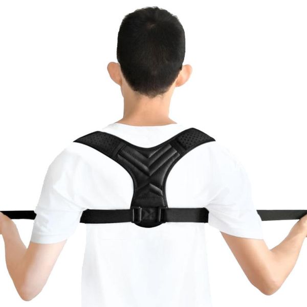 back support adjustable posture corrector clavicle spine shoulder lumbar brace belt correction, Black;blue
back support adjustable posture corrector clavicle spine shoulder lumbar brace belt correction, Black;blue