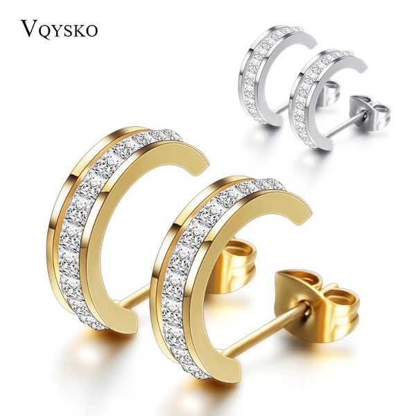 luxury women's earring with nice crystal zircon inlaid wholesale stainless steel ear stud earrings for women, Golden;silver
luxury women's earring with nice crystal zircon inlaid wholesale stainless steel ear stud earrings for women, Golden;silver