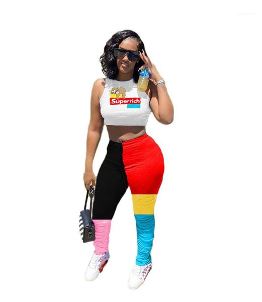 pattern sleeveless crop panelled color stacked pants women tracksuits designer colorful 2 piece set fashion cartoon, Gray
pattern sleeveless crop panelled color stacked pants women tracksuits designer colorful 2 piece set fashion cartoon, Gray
