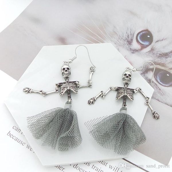 new fashion skull earrings unique tassels dangle earrings exaggeration skeleton designer earrings jewelry for women gift european, Silver
new fashion skull earrings unique tassels dangle earrings exaggeration skeleton designer earrings jewelry for women gift european, Silver
