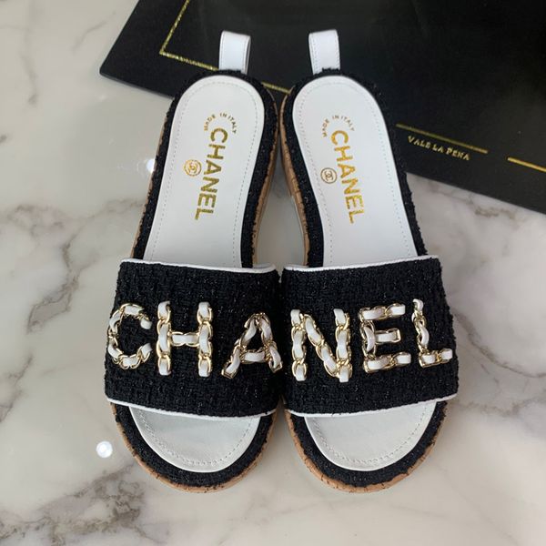 high-quality paris fashion luxury designer scuffs womens designer slipper summer sandals beach slide slippers with original box package a05, Black