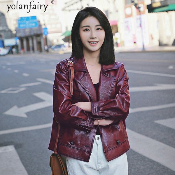 women's leather & faux genuine jacket women bomber sheepskin coat female spring autumn 2021 short motorcycle biker ladies coats d1845, Black
women's leather & faux genuine jacket women bomber sheepskin coat female spring autumn 2021 short motorcycle biker ladies coats d1845, Black