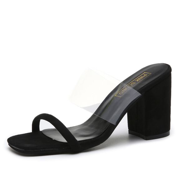 summer shoe women transparent pvc sandals ladies high heel pumps slippers fluorescent open toes thick heel fashion female slides, Black
summer shoe women transparent pvc sandals ladies high heel pumps slippers fluorescent open toes thick heel fashion female slides, Black