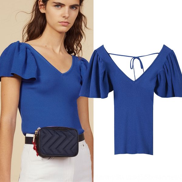 ouefn 2019 spring and summer new v-neck sweet lace-up ruffled sleeve short sleeve slim knit t-shirt women's clothes lace clothing cl, White
ouefn 2019 spring and summer new v-neck sweet lace-up ruffled sleeve short sleeve slim knit t-shirt women's clothes lace clothing cl, White