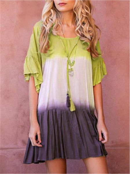 gradient printed women dress designer short sleeve t-shirt casual round neck tie dye dress fashion trend female loose short skirt clothing, Black;gray
gradient printed women dress designer short sleeve t-shirt casual round neck tie dye dress fashion trend female loose short skirt clothing, Black;gray
