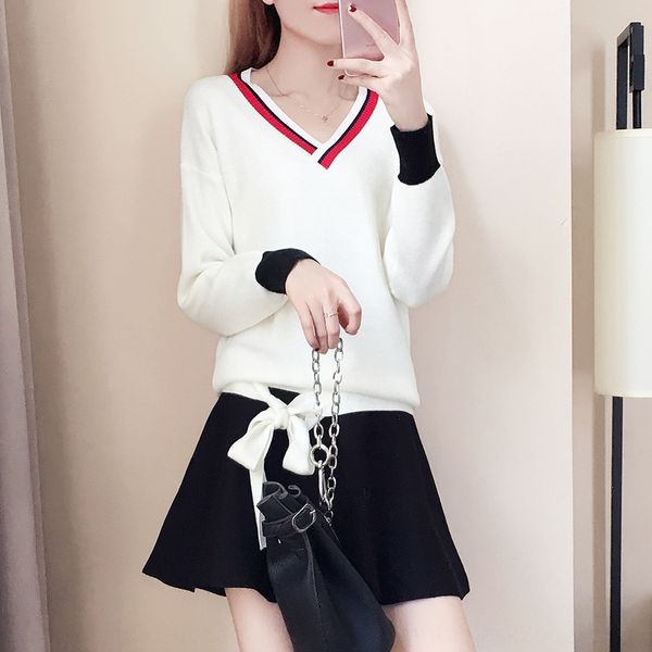 2020 autumn new fashion korean style v-neck long sleeve bow sweater short butterfly suit skirt two-piece suit skirt women's fashion, Gray
2020 autumn new fashion korean style v-neck long sleeve bow sweater short butterfly suit skirt two-piece suit skirt women's fashion, Gray