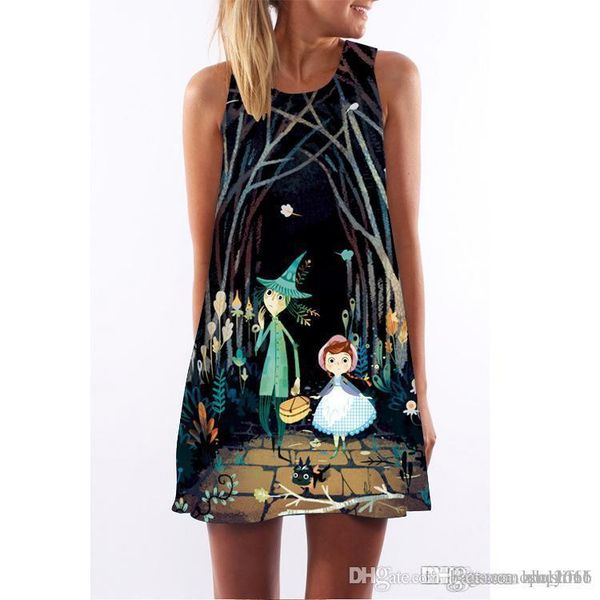 women dress summer crew neck sling sleeveless hip wrap elegant lady digital cartoon image print skirt casual pencil dresses size s-xl, Black;gray
women dress summer crew neck sling sleeveless hip wrap elegant lady digital cartoon image print skirt casual pencil dresses size s-xl, Black;gray