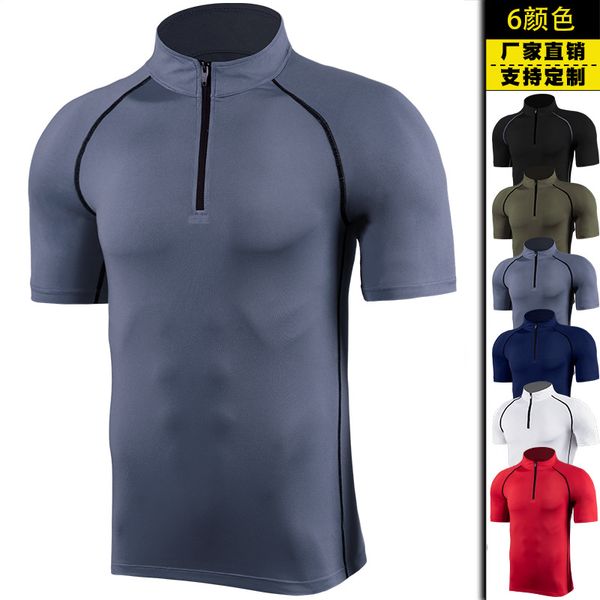 2020 new style workout clothes men ultra-stretch tight-fit quick-dry por clothing running stand collar semi-zipper casual sports, Black;blue
2020 new style workout clothes men ultra-stretch tight-fit quick-dry por clothing running stand collar semi-zipper casual sports, Black;blue