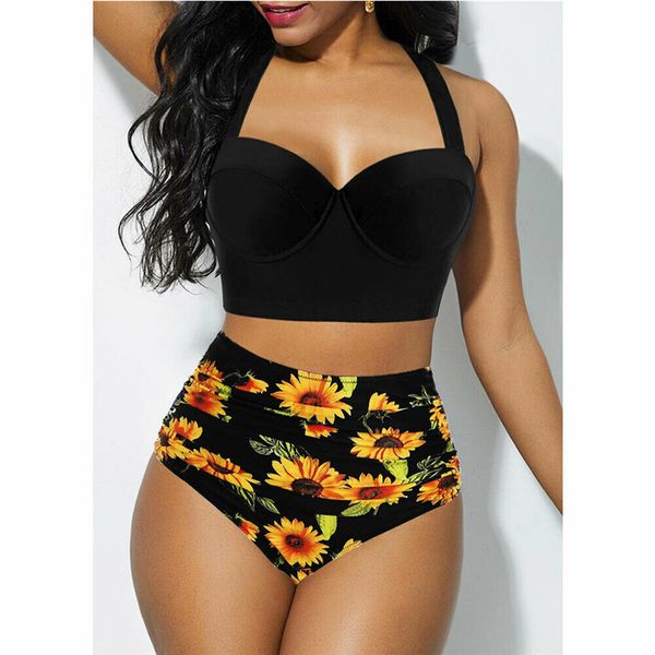 plus size bikinis 2020 women push up bikini set padded bra swimwear sunflower bandage hihg waist swimsuit bathing suit, White;black
plus size bikinis 2020 women push up bikini set padded bra swimwear sunflower bandage hihg waist swimsuit bathing suit, White;black