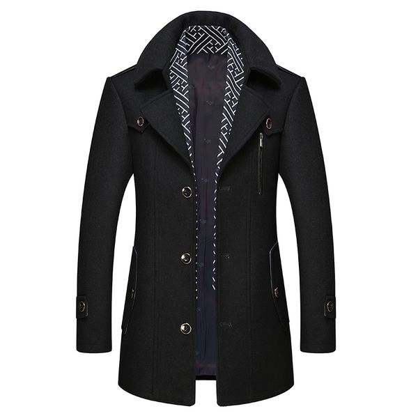wool new autumn winter scarf fashion outerwear warm cotton woolen jacket men's pea coat, Black
wool new autumn winter scarf fashion outerwear warm cotton woolen jacket men's pea coat, Black