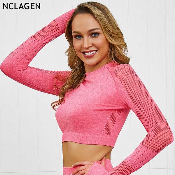 nclagen sports crop women seamless gym yoga shirt long sleeves push-up workout running mesh thumb holes knitting fitness top, White;red
nclagen sports crop women seamless gym yoga shirt long sleeves push-up workout running mesh thumb holes knitting fitness top, White;red