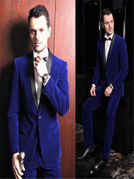 royal blue men's velvet autumn and winter groom wedding ball dress dress tailored 2 pieces of jacket pants, White;black
royal blue men's velvet autumn and winter groom wedding ball dress dress tailored 2 pieces of jacket pants, White;black