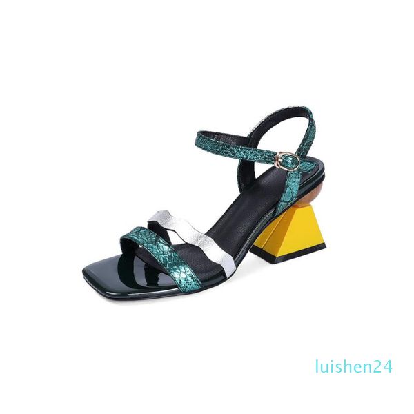 enmayer 2020 buckle strap pu mixed colors back strap summer party basic genuine leather womens sandals woman shoes size 34-39 l24, Black
enmayer 2020 buckle strap pu mixed colors back strap summer party basic genuine leather womens sandals woman shoes size 34-39 l24, Black