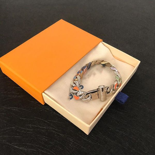 colorful diamonds bracelet couple bracelet diamond wild necklace titanium steel bracelet send box, Black 
colorful diamonds bracelet couple bracelet diamond wild necklace titanium steel bracelet send box, Black