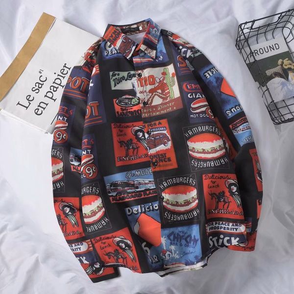 mens fashion hit color hip hop print shirts long sleeve casual male streetwear loose plus size male, White;black
mens fashion hit color hip hop print shirts long sleeve casual male streetwear loose plus size male, White;black