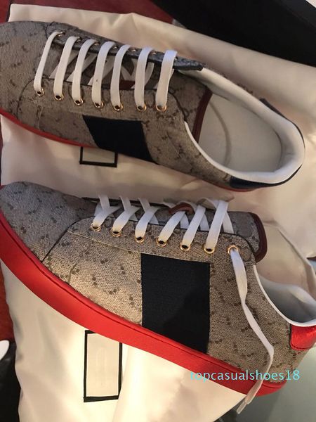 print new designer shoes white bees ace embroidered mens & womens genuine leather designer sneaker red bottom casual shoes t18, Black
print new designer shoes white bees ace embroidered mens & womens genuine leather designer sneaker red bottom casual shoes t18, Black