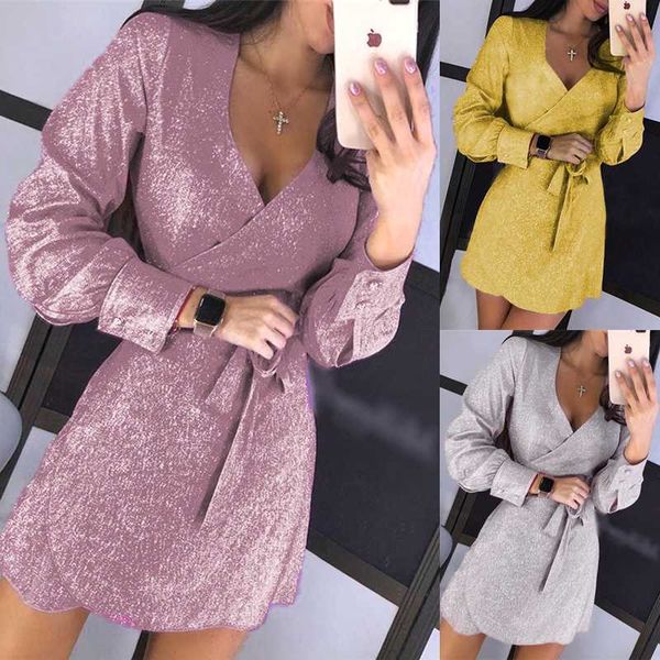 2020 autumn long sleeve dresses oufisun women slim sequin club dress elegant v neck sashes shining evening mini party dress, Black;gray
2020 autumn long sleeve dresses oufisun women slim sequin club dress elegant v neck sashes shining evening mini party dress, Black;gray