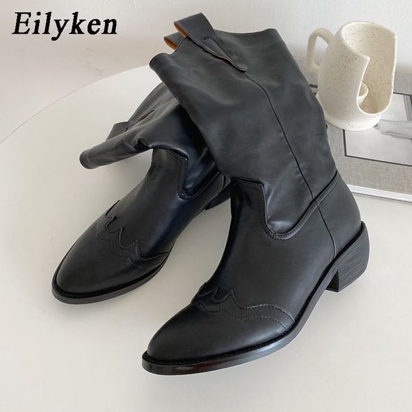 eilyken new pu leather women winter pointed toe high boots shoes 2020 fashion low heel ladies western booties, Black
eilyken new pu leather women winter pointed toe high boots shoes 2020 fashion low heel ladies western booties, Black