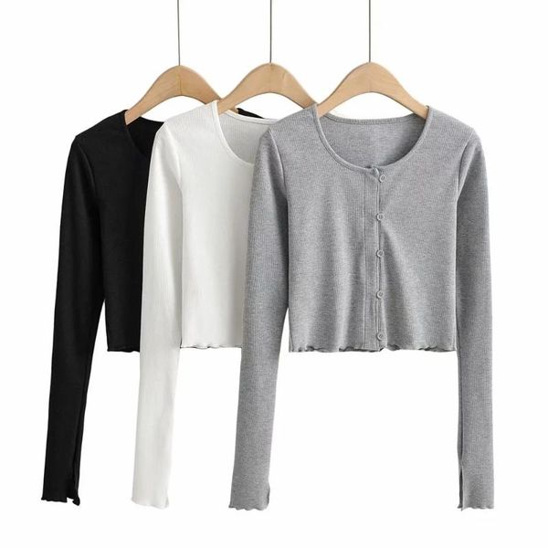 autumn white long sleeve t shirt women casual black gray crop o neck solid button through fit ribbed tees croppes
autumn white long sleeve t shirt women casual black gray crop o neck solid button through fit ribbed tees croppes